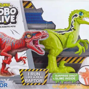 Robo Alive Rampaging Raptor by ZURU Dinosaur Toy with Realistic Dinosaur Movement That Bites and Chomps with Slime in Dino Egg, Robotic Pets for Boys and Kids