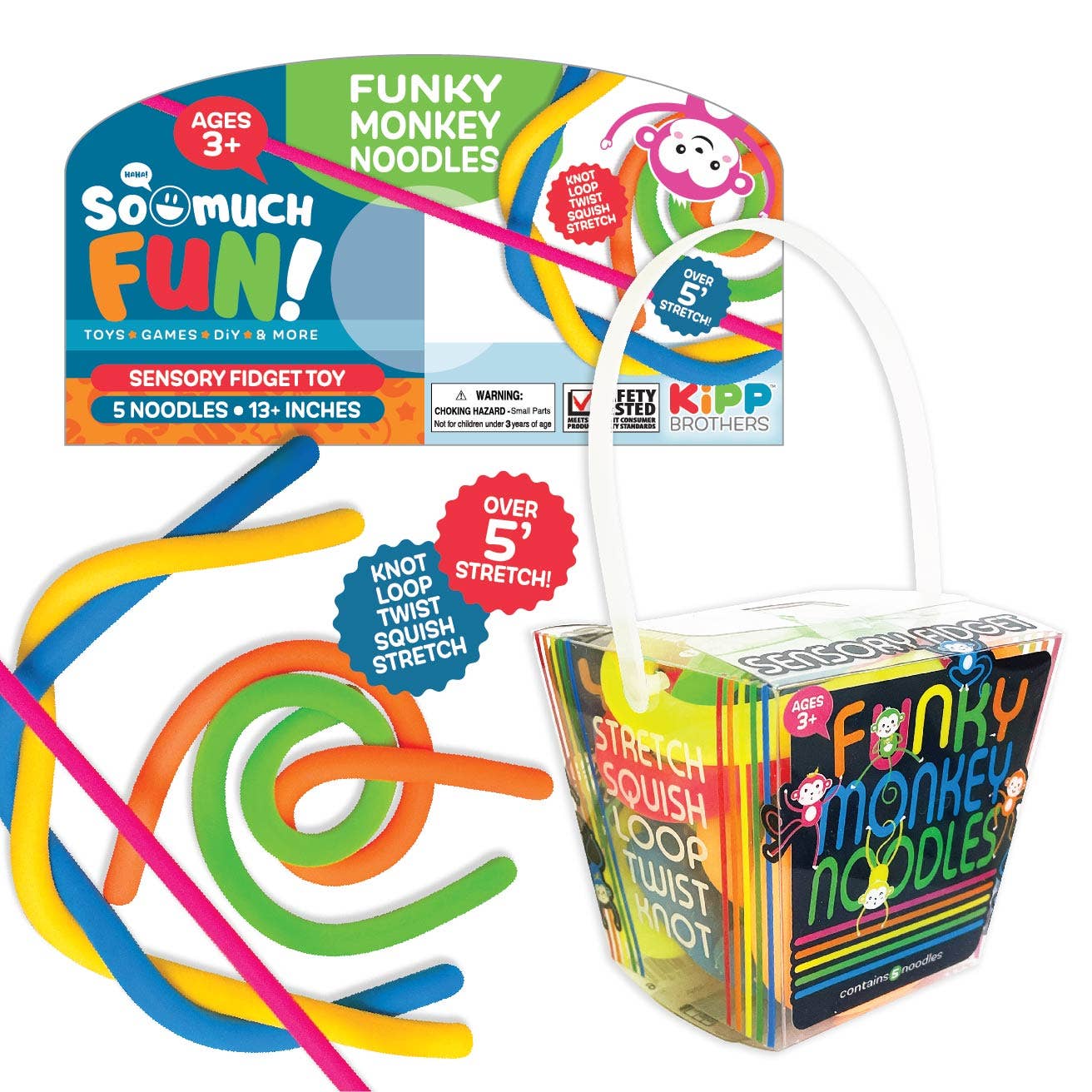 SO MUCH FUN! FUNKY MONKEY NOODLES 12 PIECES PER PACK