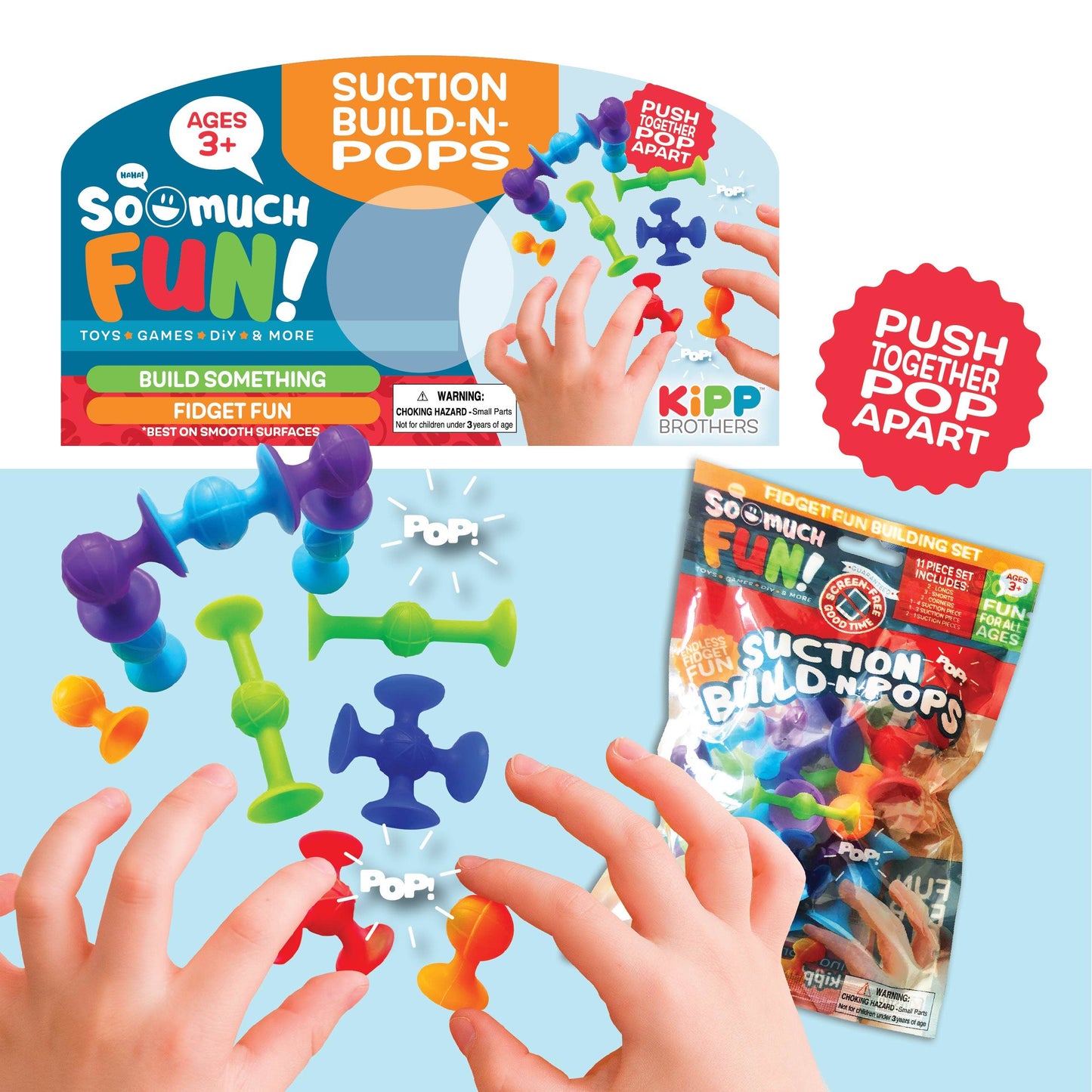 SO MUCH FUN! FIDGET SUCTION POPS 12 PIECES PER DISPLAY
